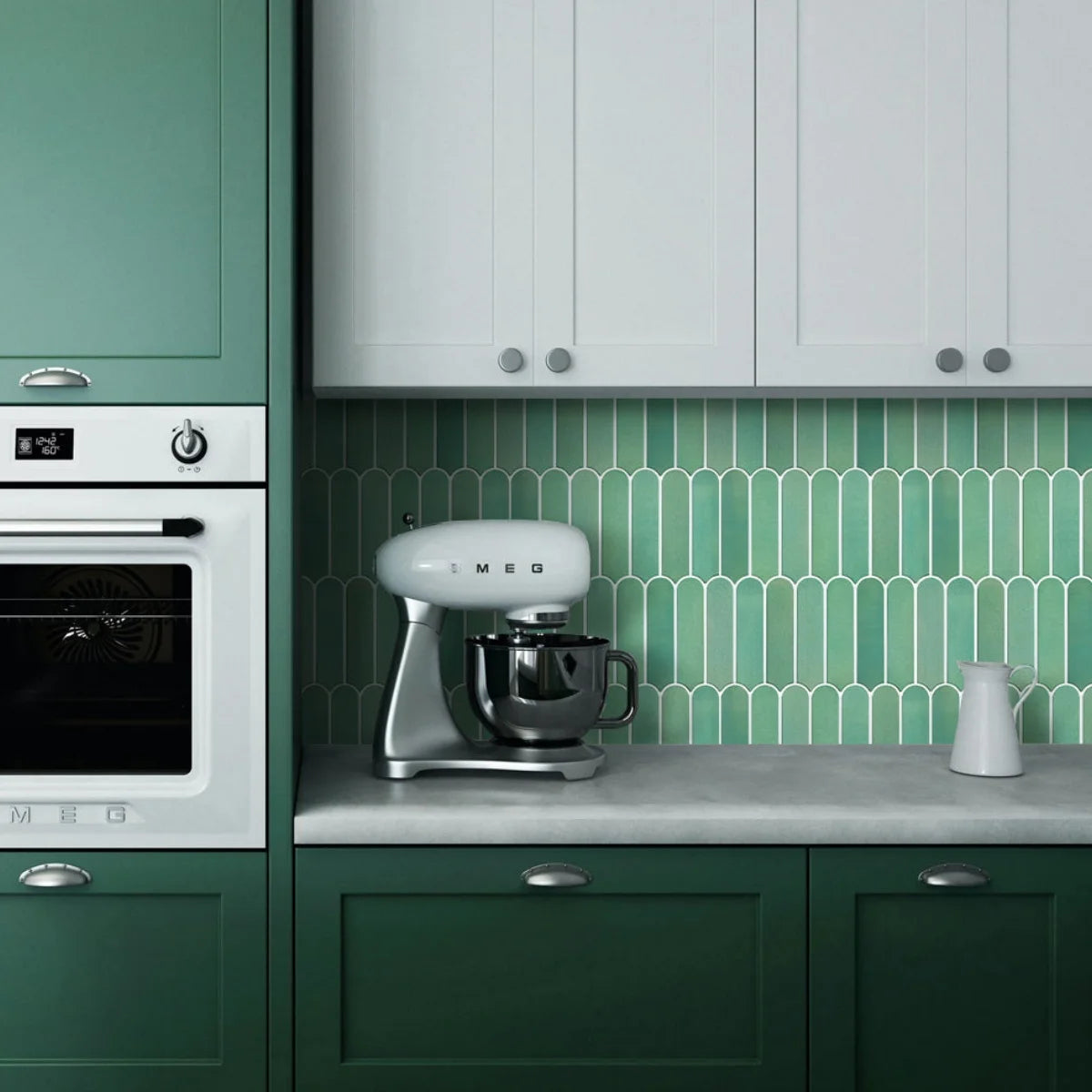 1/10pcs 3D Peel and Stick Green Tile 3D Tile Sticker Bathroom Wall Tile Kitchen Tile Backsplash Self Adhesive Wall Panel 30x30cm