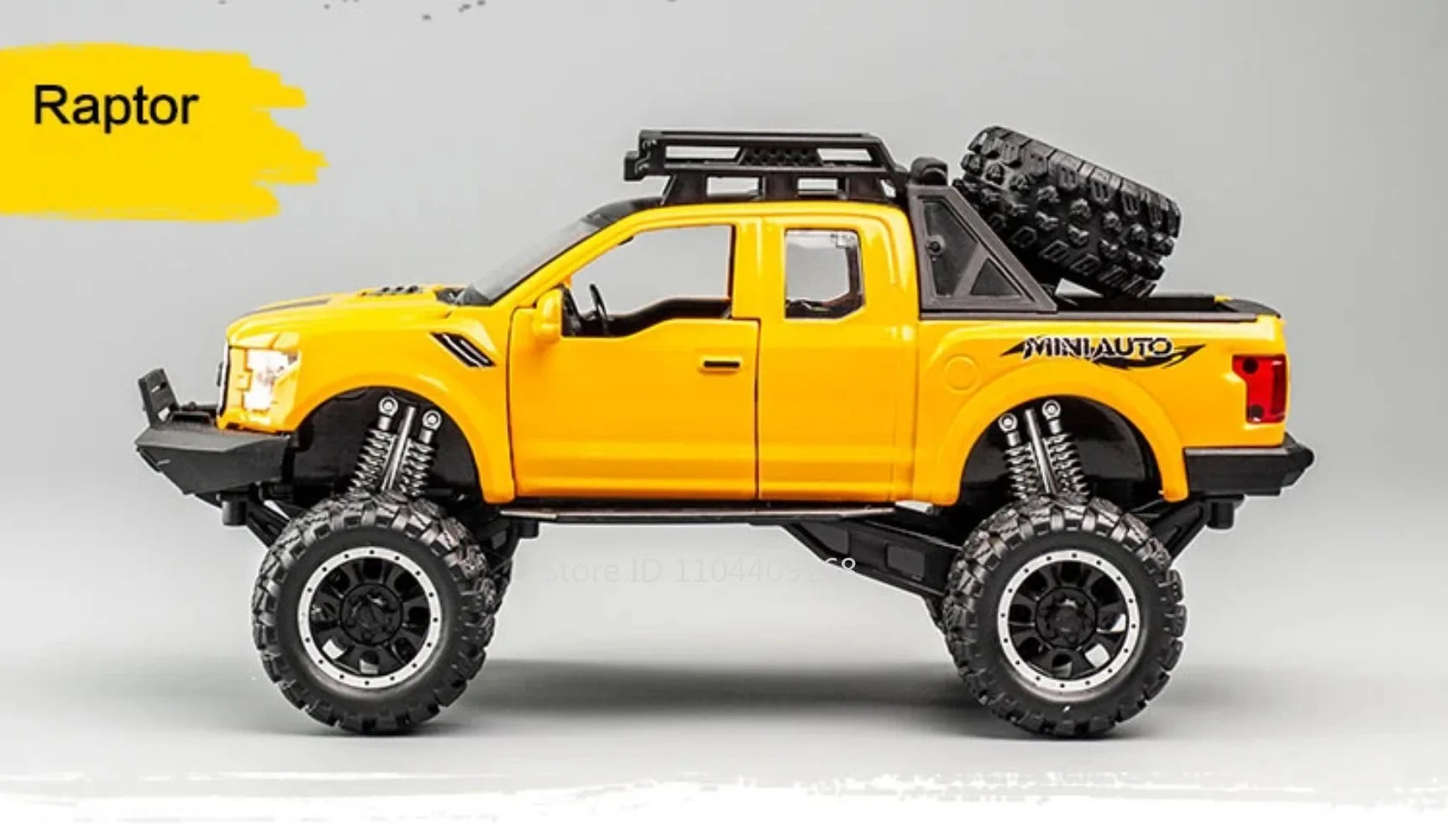 1:32 Scale Raptor F-150 BigFoot Pickup Car Model Toy Pull Back Sound&Light Off Road Truck Models Collection Gifts