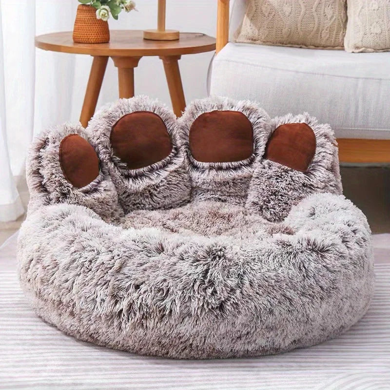 Bear Paw Plush Pet Bed Sofa Cushion for Dogs and Cats