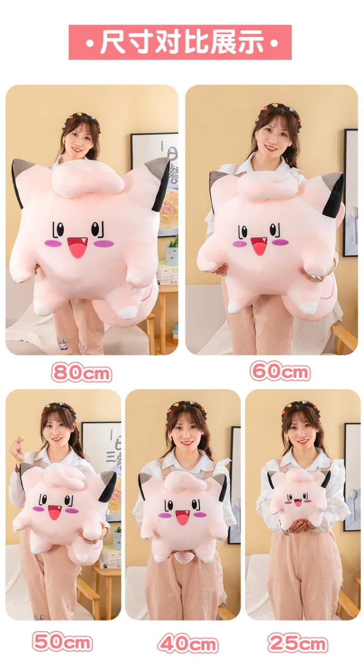 Pokemon Kawaii Clefairy Plush Toy Stuffed Doll Digital Monster Pikachu Cute Kids Birthday Xmas Gift for Boys Girls Sofa Pillow