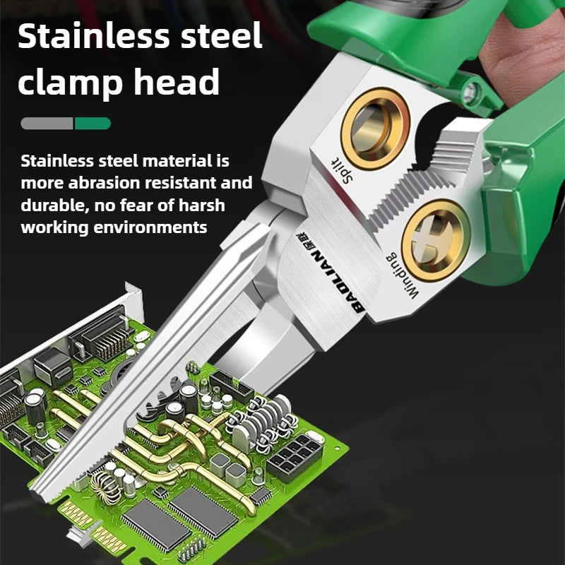 Multifunctional Wire Stripper Electrician's Pliers 8-in-1 Stainless Steel Needle-nose Pliers with Wire Measuring Hand Tools