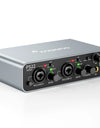 PS22 USB Audio Interface for PC,60dB Pro-Preamp, 24bit 192kHz,Dual USB Interface for PC and Smartphone, Routing Software
