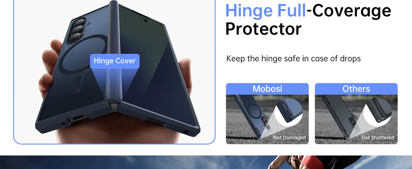 for Z Fold 7 Case with Privacy Screen Protector Full-Body Slim Coverage Hinge Protection Shockproof Phone Cover