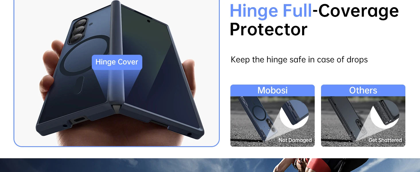 for Z Fold 7 Case with Privacy Screen Protector Full-Body Slim Coverage Hinge Protection Shockproof Phone Cover