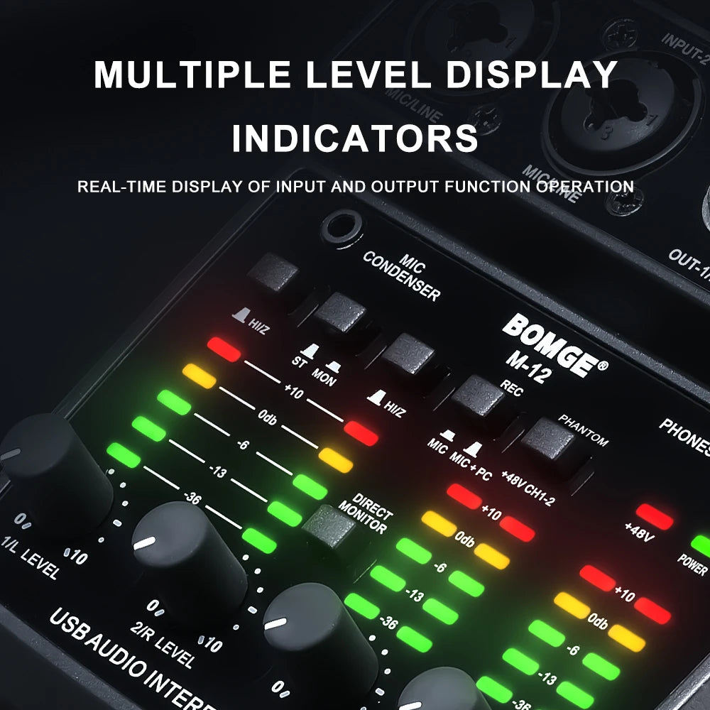 M12 2 Channel USB Audio Interface for Recording and Streaming