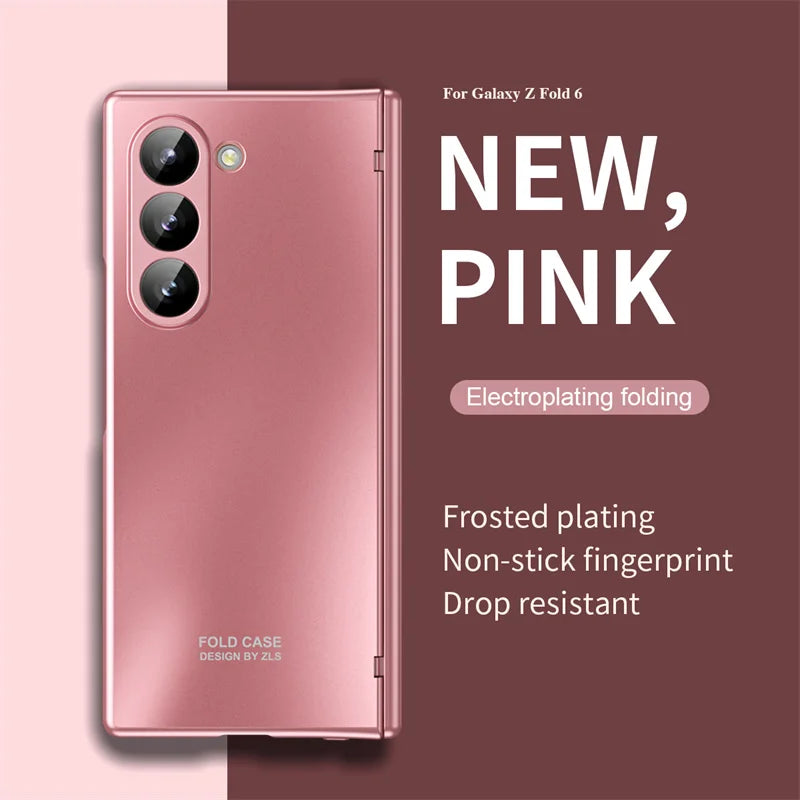 Anti-Shock Frosted Plating Full Body Case for Samsung Galaxy Z Fold 4 Fold4 Fold5 Fold3 Fold 5 3 2 5G fold2 Screen Glass film ﻿