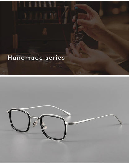 SANGCOO Fashion Square Luxury Acetate Pure Titanium Eyewear ReadingBusiness Retro Optical Prescription Eyeglasses Frame Men19052