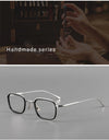Fashion Square Luxury Acetate Pure Titanium Eyewear Reading Business Retro Optical Prescription Eyeglasses Frame Men