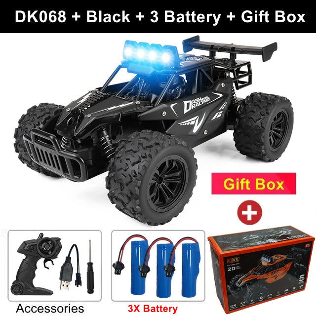 Remote Control Car RC Drift Racing 1:16 Vehicle Off Road Alloy 2.4G Radio High-Speed Trucks With LED Light Climbing Gift Toy