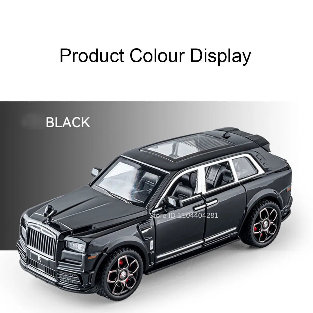1:36 Rolls-Royce Cullinan 911 Alloy Miniature Model Diecast Toys Car Doors Opened Sound Light Pull Back Vehices Cars Decorations