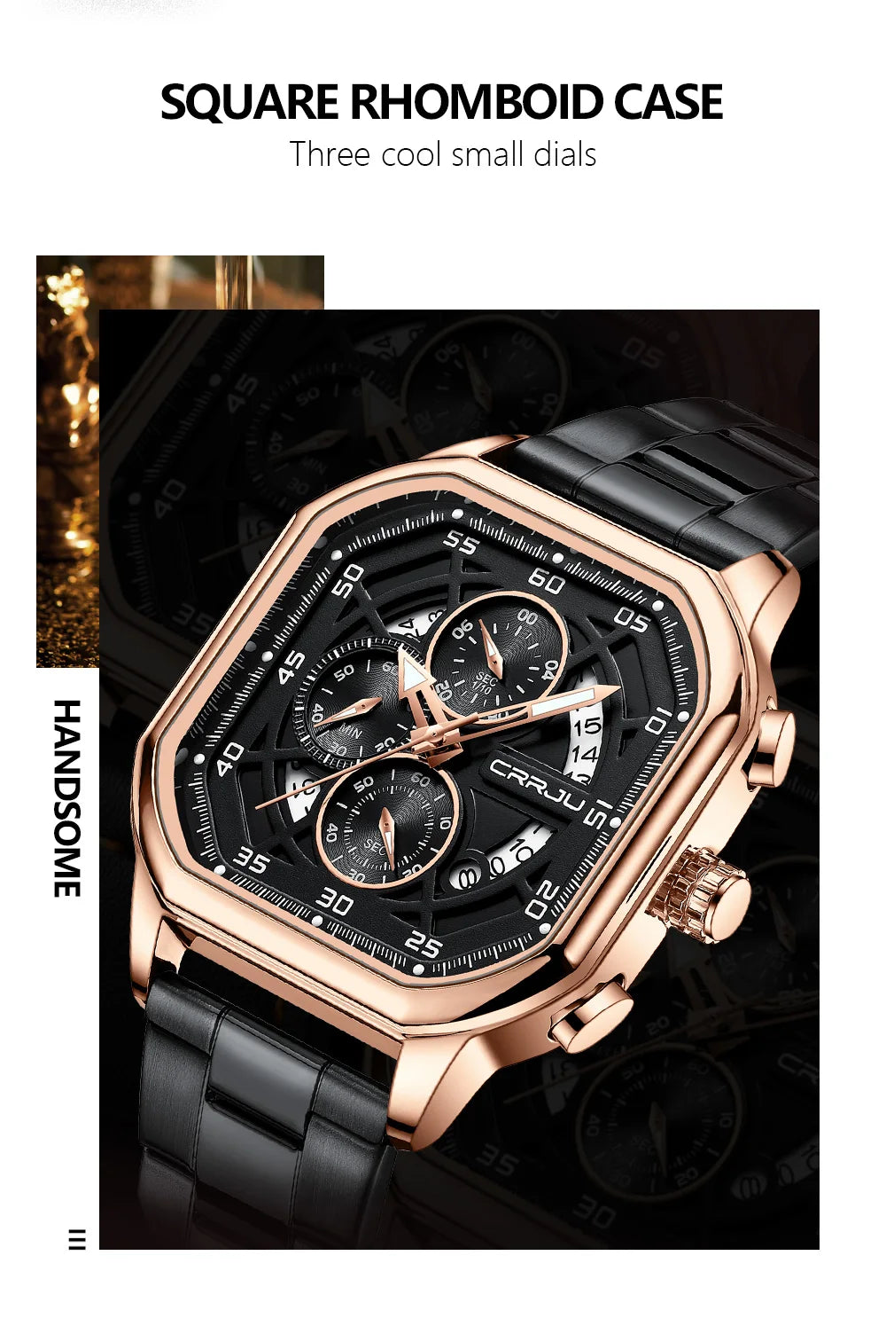 Men Watch Stainless Steel Chronograph Watches for Men Luxury Waterproof Date Analog Quartz Business Clock