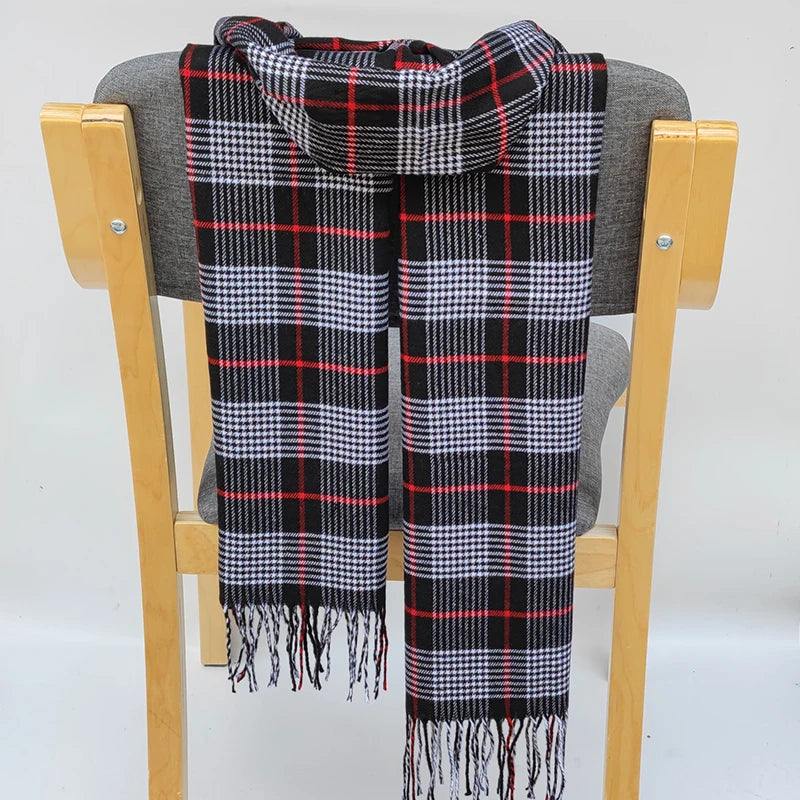 Classic lattice men soft shawl plaid scarves shawl wraps shawl neckerchief headband muffler
