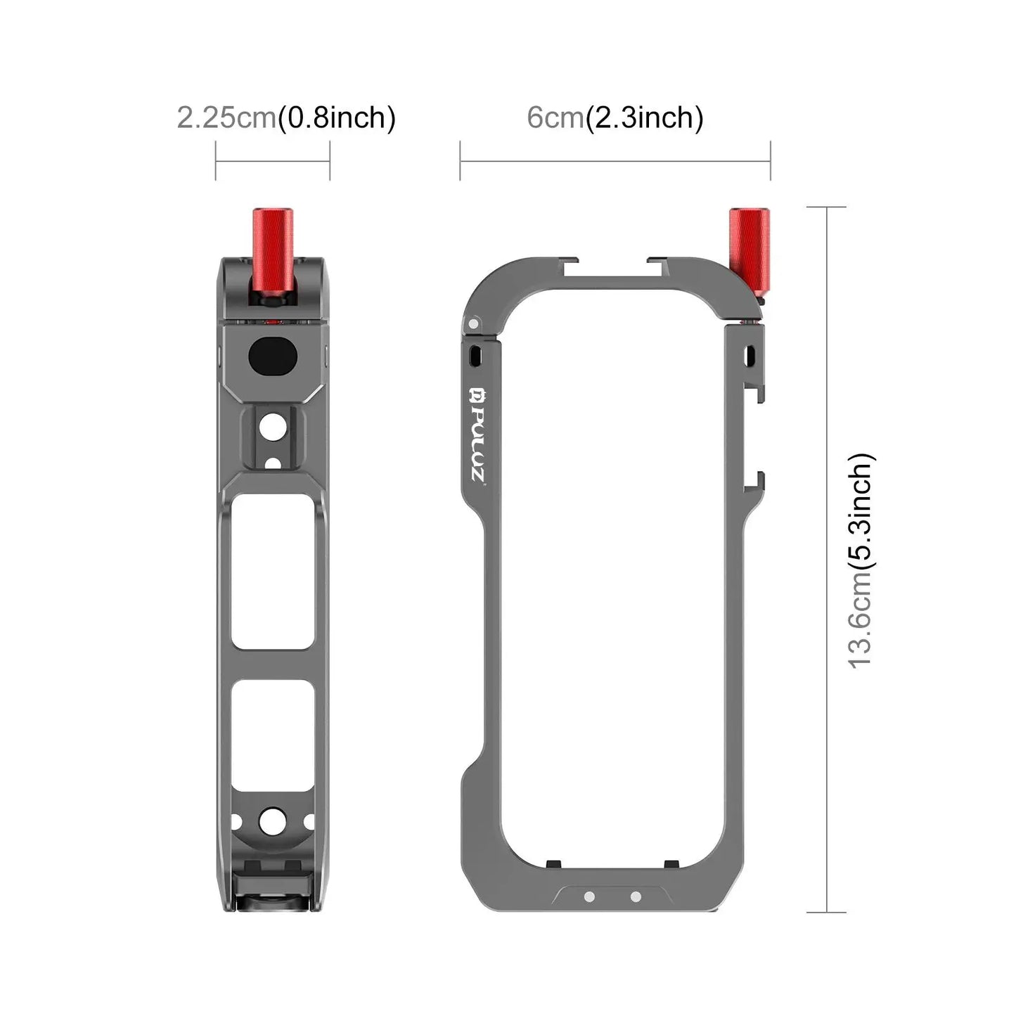 Metal Camera Cage with Dual Cold Shoe Mounts for Insta360 X4 Air