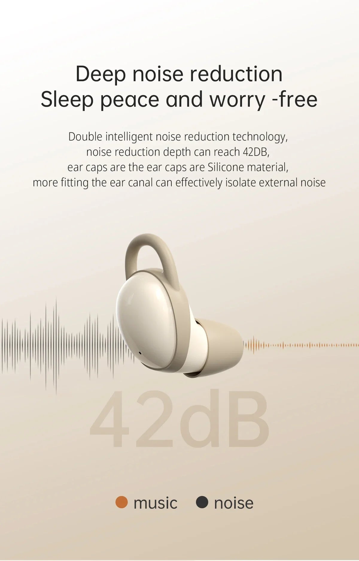 XIAOMI Wireless Earbuds For Sleeping Bluetooth TWS Invisible Small Earphone In Ear Noise Reduction Comfrotable Sleep Headphone