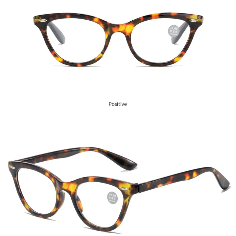 Retro Women Reading Glasses Cat Eyes Anti Blue Light Reading Eyeglasses Fashion Presbyopia Hyperopia Eyewear +1.0 +2.0 +3.0