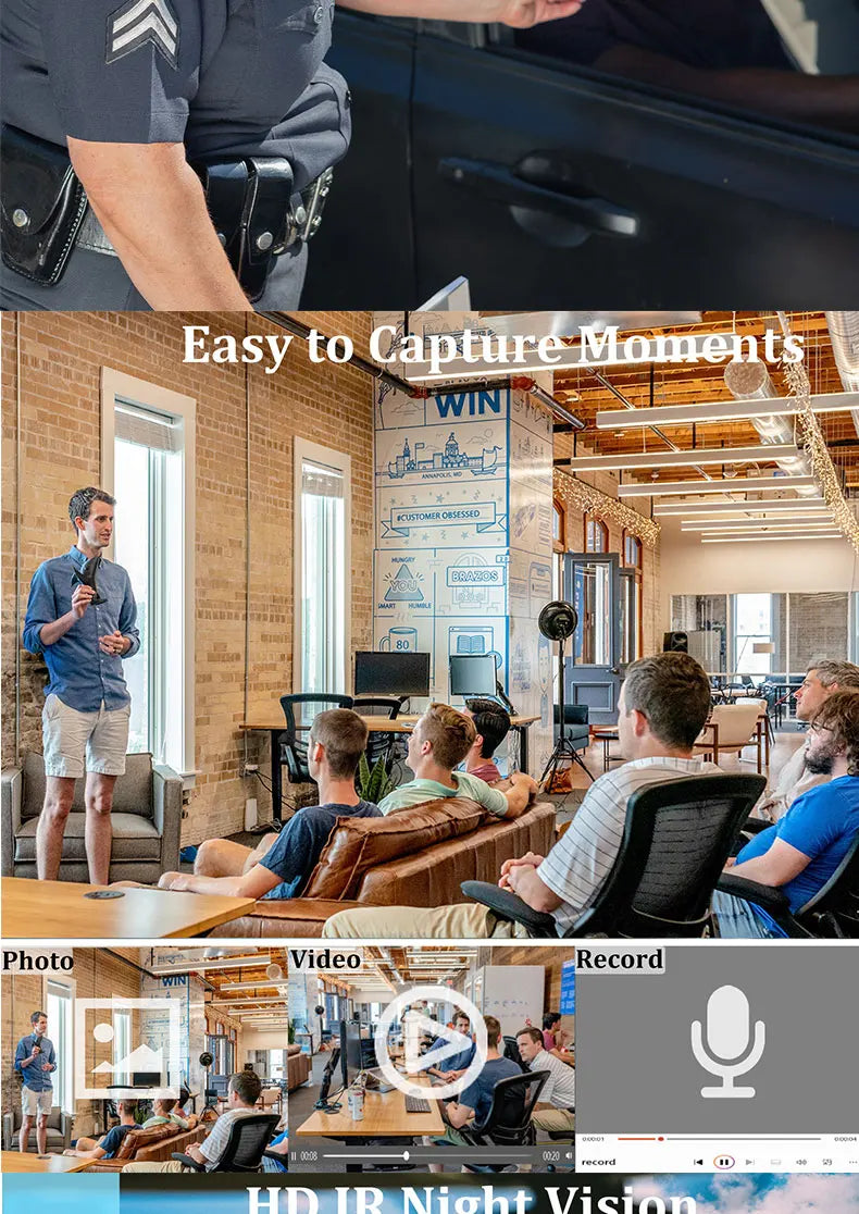 1.3inch Screen 1080P Sports HD Mini Camera Portable Digital Video Recorder BodyCam Infrared Night Vision Police Camcorder