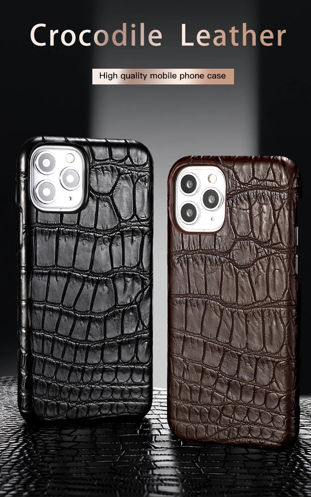 Crocodile Real Leather Cases for iPhone 16 15 Pro Max 14 pro max Genuine Leather Fundas Back Bover