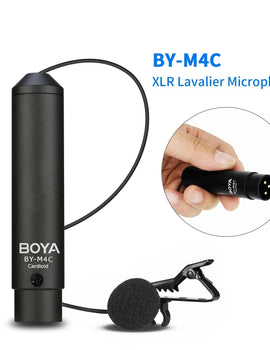 Microphone Professional Clip-On Cardioid XLR Lavalier Microphone Mic for Sony Canon Panasonic Camera Camcorders