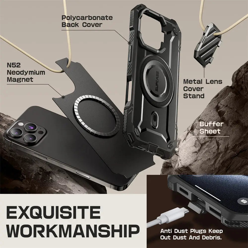 For iPhone 16 Pro Case 6.3" 2024 UB Mag XT Heavy Duty Rugged Strong  Phone Case with Camera Cover