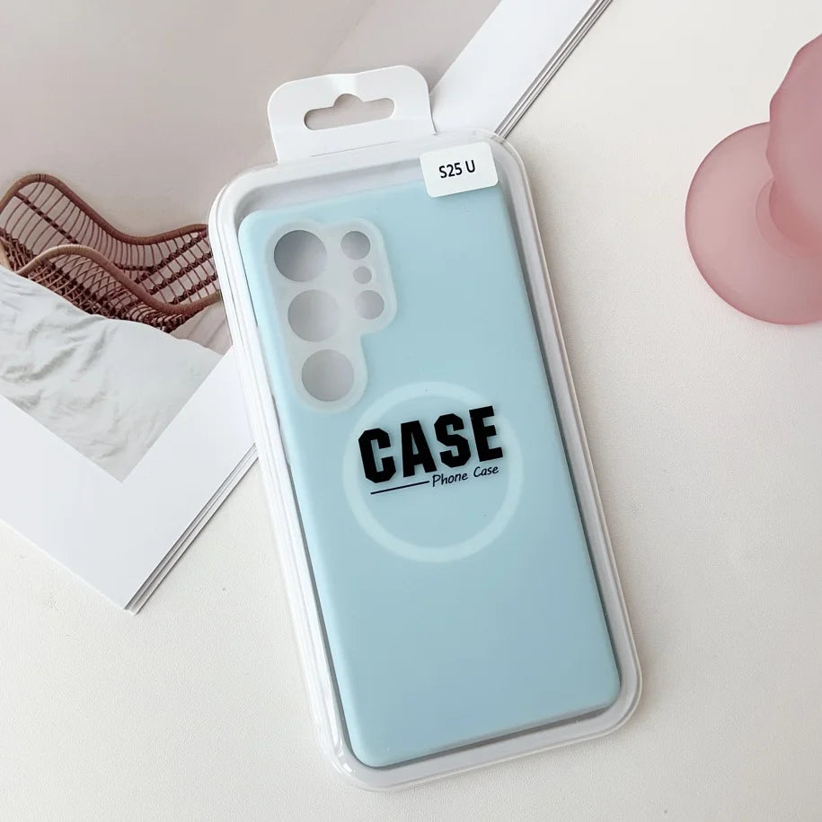 MagSafe Jelly Silicone Case with Magnetic Lens Protection for Samsung Galaxy S26 / S25 / S24 / S23 Ultra / Plus / FE – Solid Color Shockproof Cover