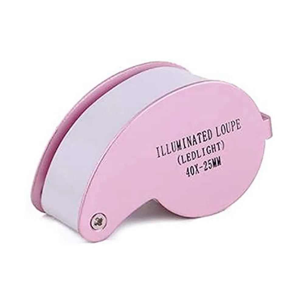 40X LED Foldable Jewelry Loupe 25mm Pocket Magnifier