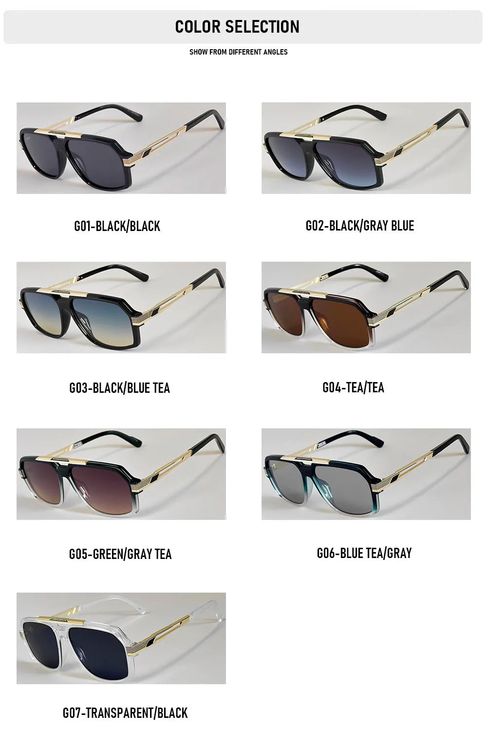 Square Metal Frame Sunglasses With UV400 Protection