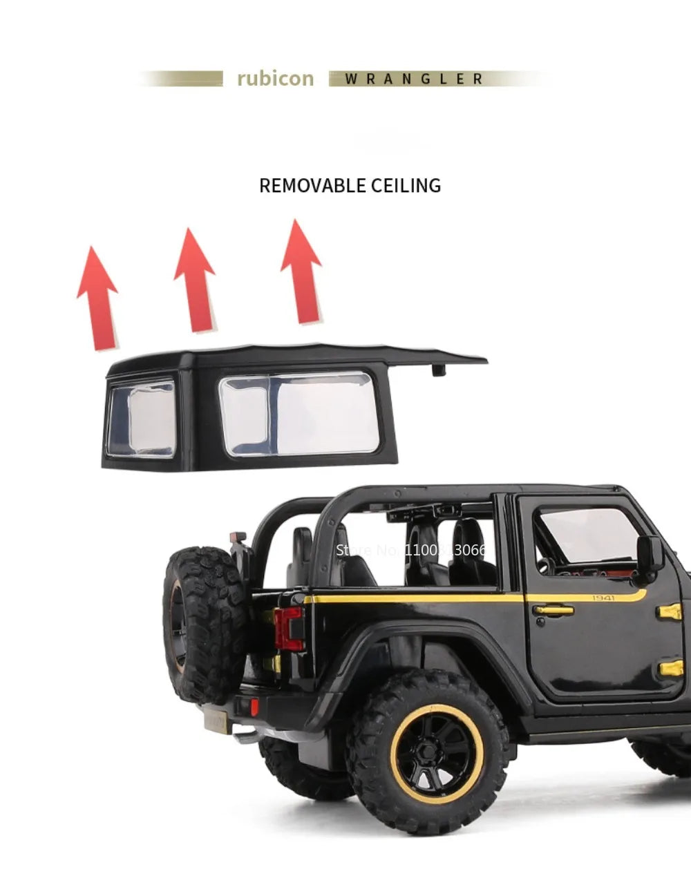 1/32 Wrangler Alloy Diecast Car Models Toy 1941 Rubicon Metal Off-Road Vehicles with Sound Light Car Toys for  Boys