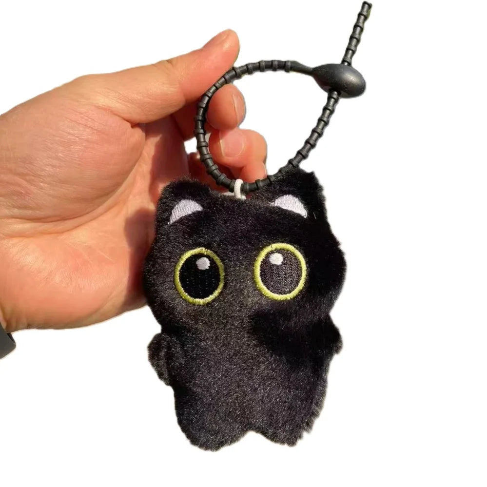 Kawaii Black Cat Plush Backpack Soft Shoulder Bag
