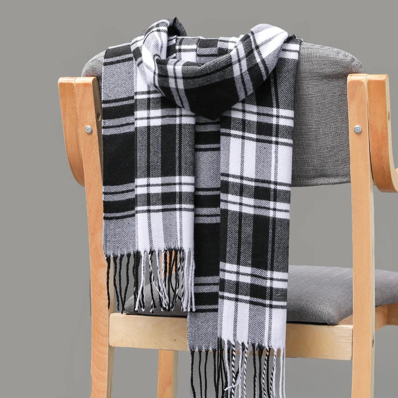 Classic lattice men soft shawl plaid scarves shawl wraps shawl neckerchief headband muffler