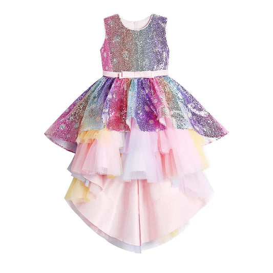 Rainbow Sequin Unicorn Tutu Party Dress