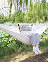 Super Comfortable Canvas Hammock Chair Durable Indoor/Outdoor Swing Seat for Garden, Patio, Camping, Home Leisure