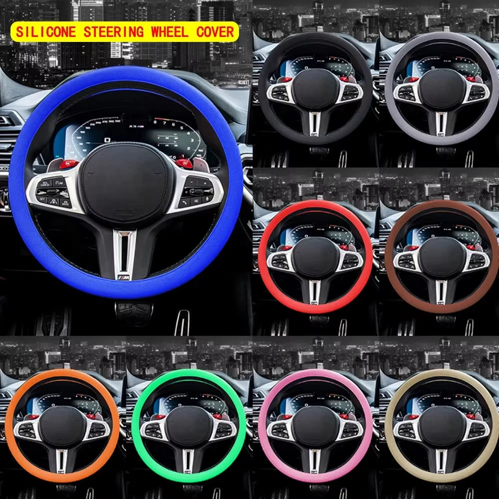 Universal Silicone Car Steering Wheel Cover Anti Slip 32CM 40CM