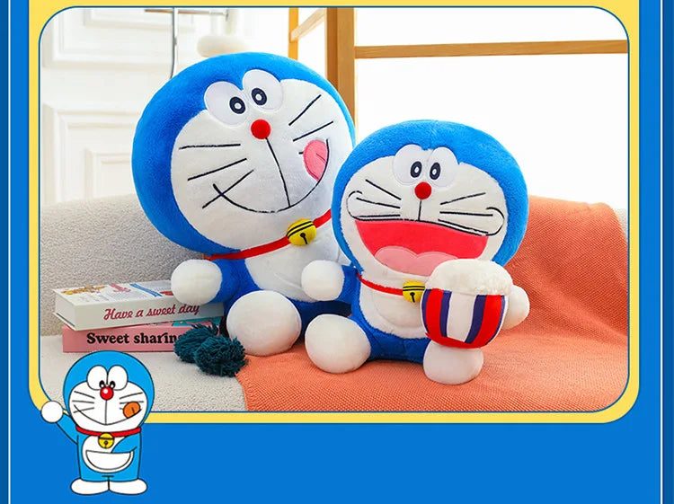 Cute Blue Cat Plush Toy Soft Huggable Stuffed Animal