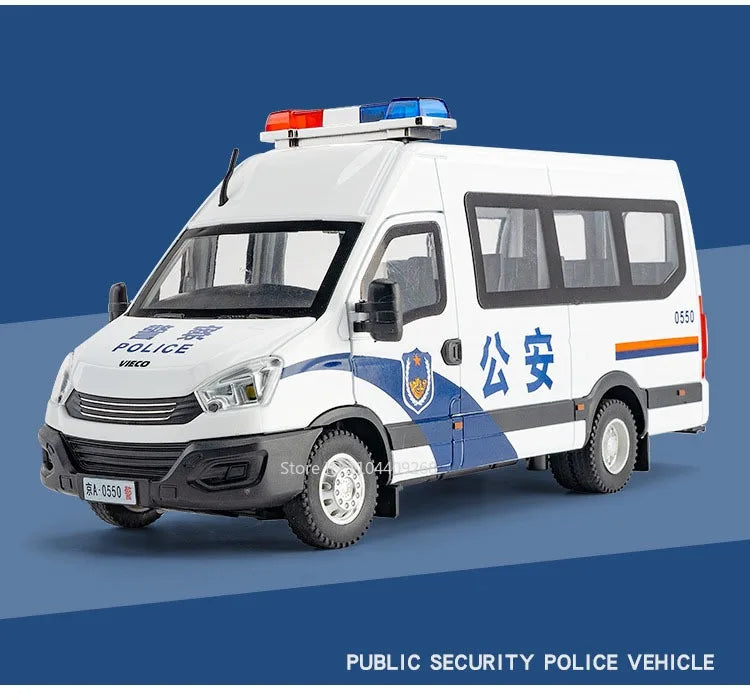 1:24 Scale Special Lada 2106 Police Car Model Toy Alloy Body Rubber Tire Metal Diecast 110 Explosion-proof Vehicle Models