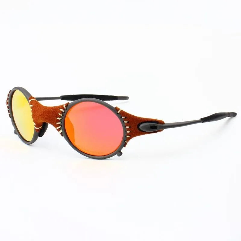 Polarized UV400 Cycling Sunglasses – Silver Metal Frame Fishing Riding Bicycle Eyewear
