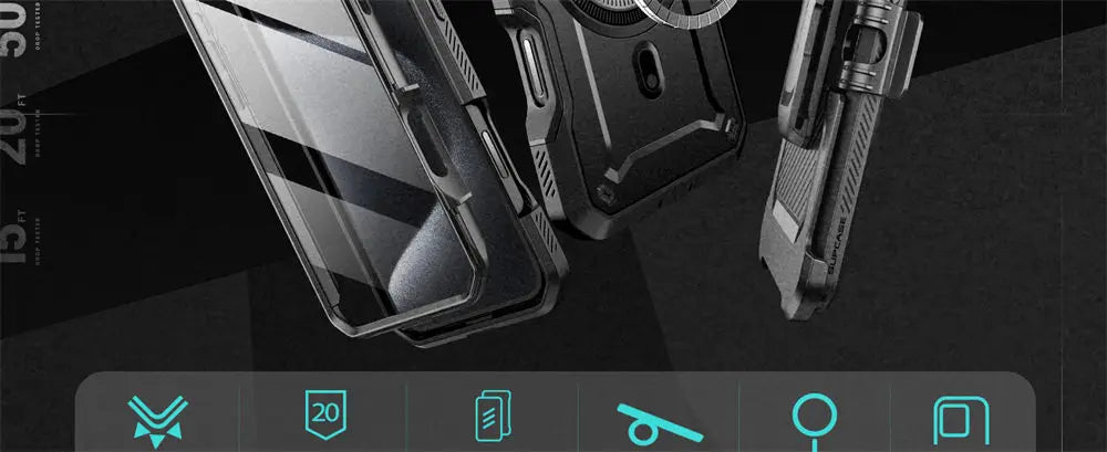 For iPhone 16 Pro Max Case 6.9“ 2024 UB Pro Mag Full Body Rugged Case with Built-in Screen Protector Kickstand Belt-Clip