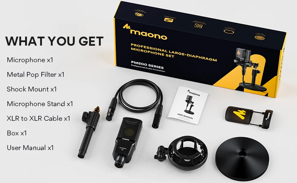XLR Large Diaphragm Condenser Microphone for Studio Recording Podcasting and Streaming