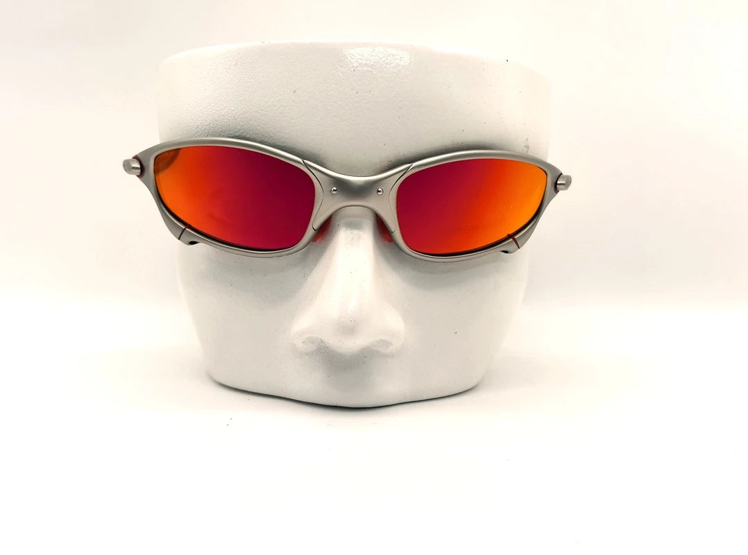 Polarized UV400 MTB Bike Cycling Sunglasses – Silver Metal Frame Riding Fishing Eyewear