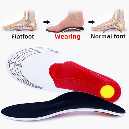 1Pair Flat Foot Orthopedic Insole Arch Support Plantar Fasciitis Shoes Insoles Men Women EVA Shock absorbing Non slip Shoe Pads