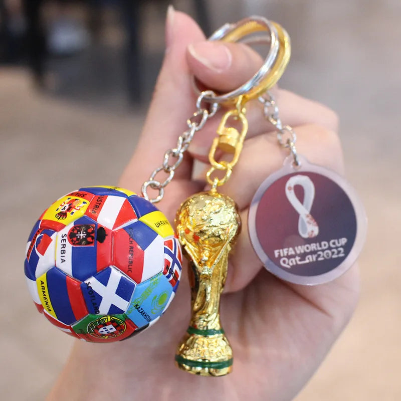 2026 Football Trophy Car Keychain Soccer Fan Bag Charm Souvenir