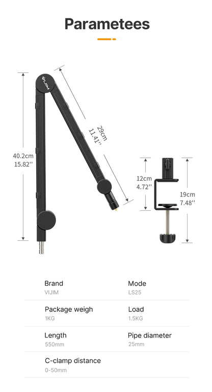 Multifunction Desk Setup Stand Microphone Desktop Stand for Microphone Smartphone Camera Live-streaming