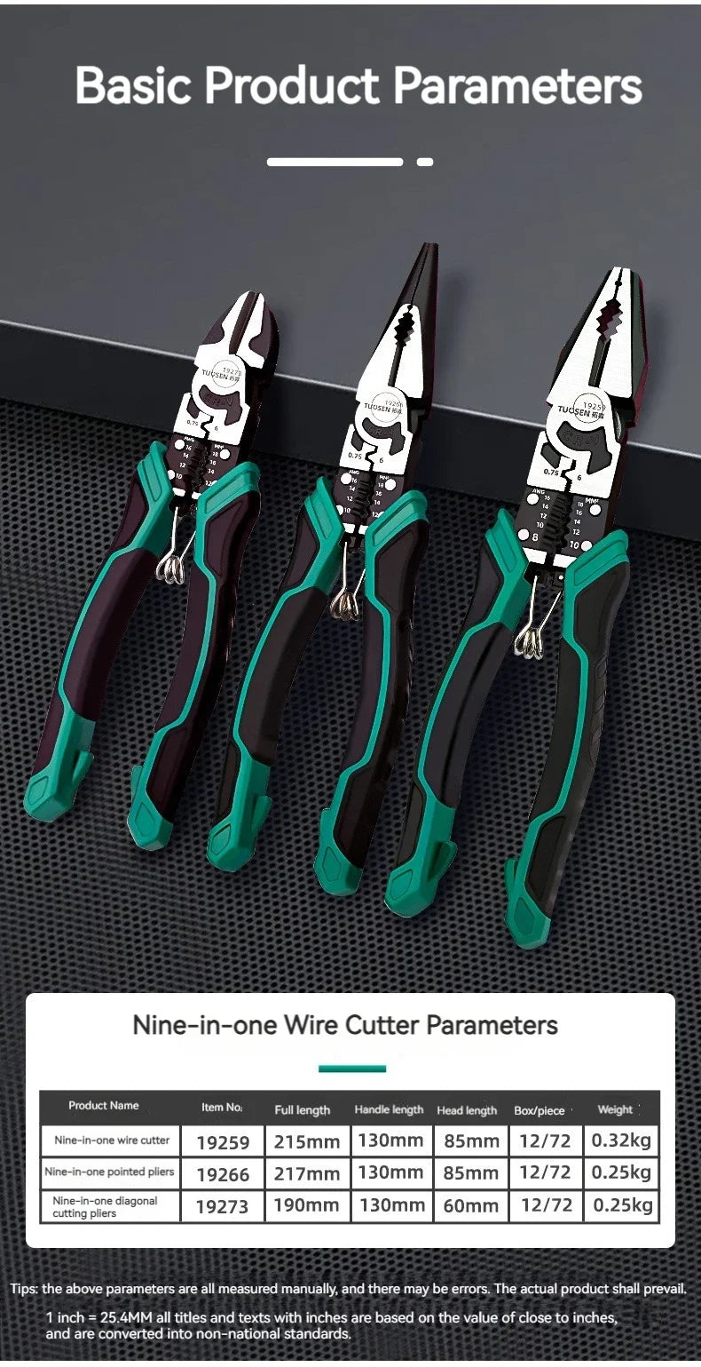 Multifunctional Universal Diagonal Pliers Needle Nose Pliers Hardware Tools Universal Wire Cutters Electrician Wire Pliers Set