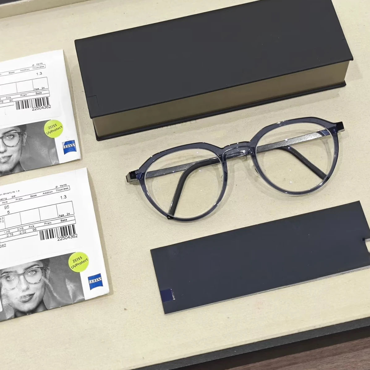Vintage Polygon Titanium Acetate Screwless Eyeglasses Frame