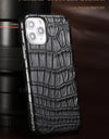 Crocodile Real Leather Cases for iPhone 16 15 Pro Max 14 pro max Genuine Leather Fundas Back Bover