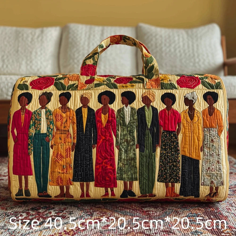 3D Quilted African Tote Bag for Women Colorful Tribal Print African Ladies Sunset Fruit Basket Gym Boho Festival Overnight Bags