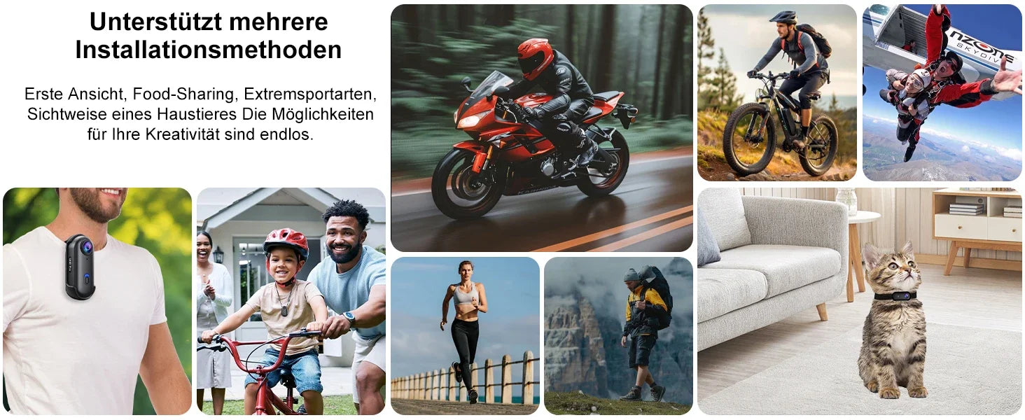 4K Mini Thumb Sports Camera megnetic Pocket Action Pet Camera Wearable Bodycam Miniature Waterproof Motorcycle Helmet Camcorder