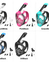 Full Face Snorkel Mask with Latest Dry Top Breathing System Detachable Camera Mount for Adults Panoramic View Anti-Leak Anti-Fog