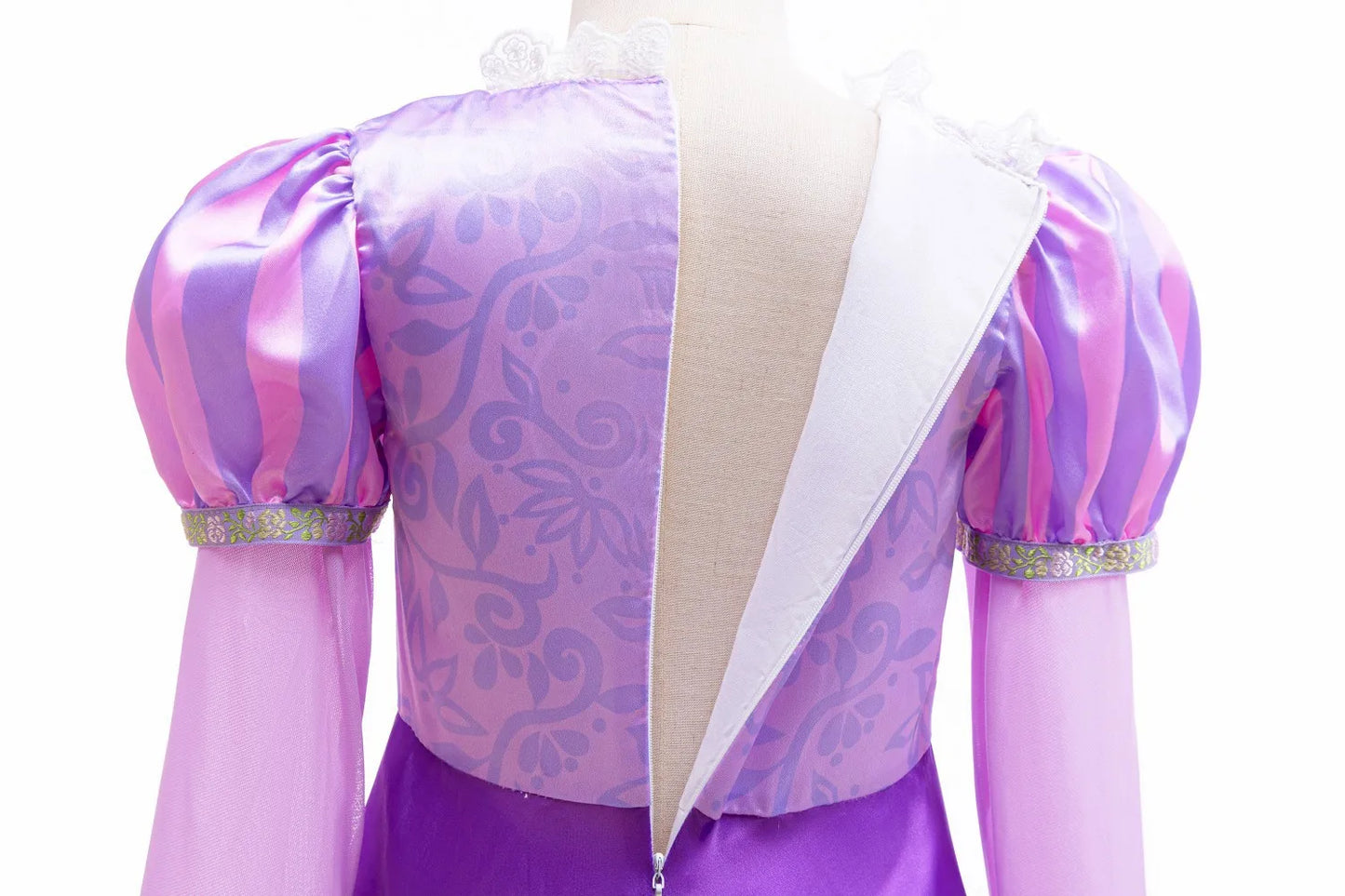 Purple Gradient Princess Maxi Dress with Floral Pattern