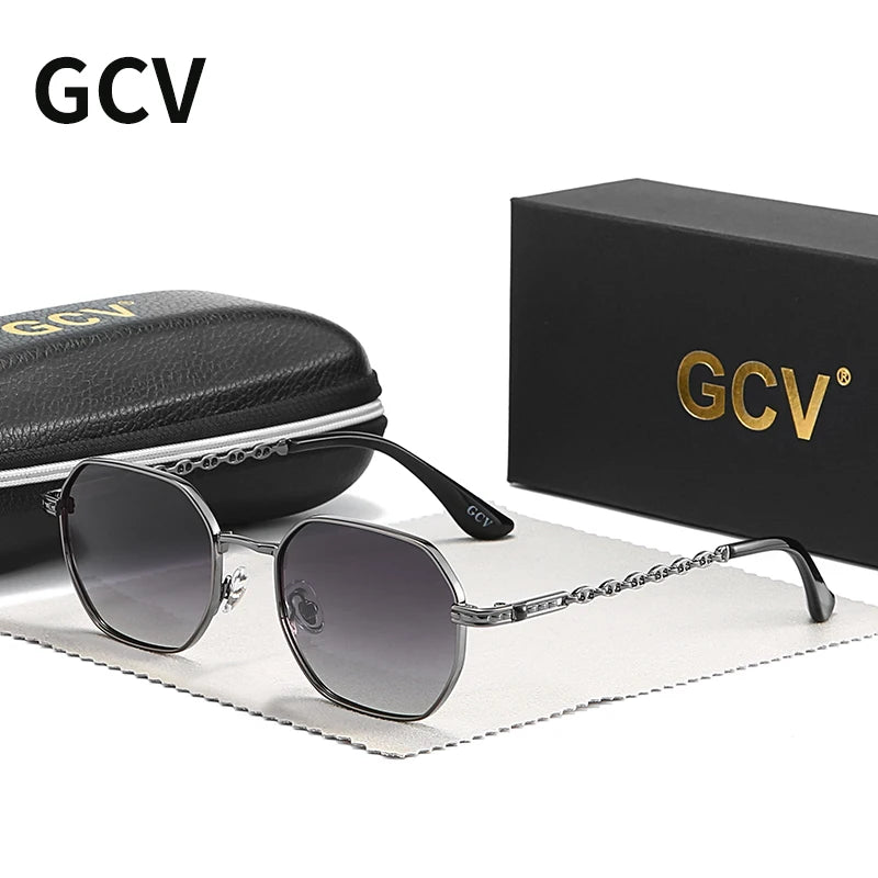 Retro Rectangle Women Polarized Sunglasses Metal Frame UV Protection Fashion Eyewear