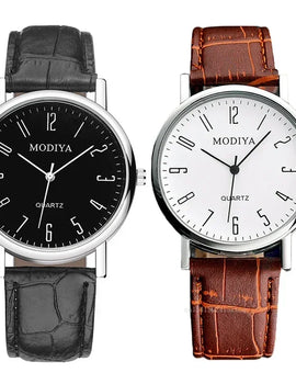 Men's Watches Business Wrist Watch Luxury Leather Strap Analog Watches Quartz Wristwatches Clock Men Women Casual Simple Watch